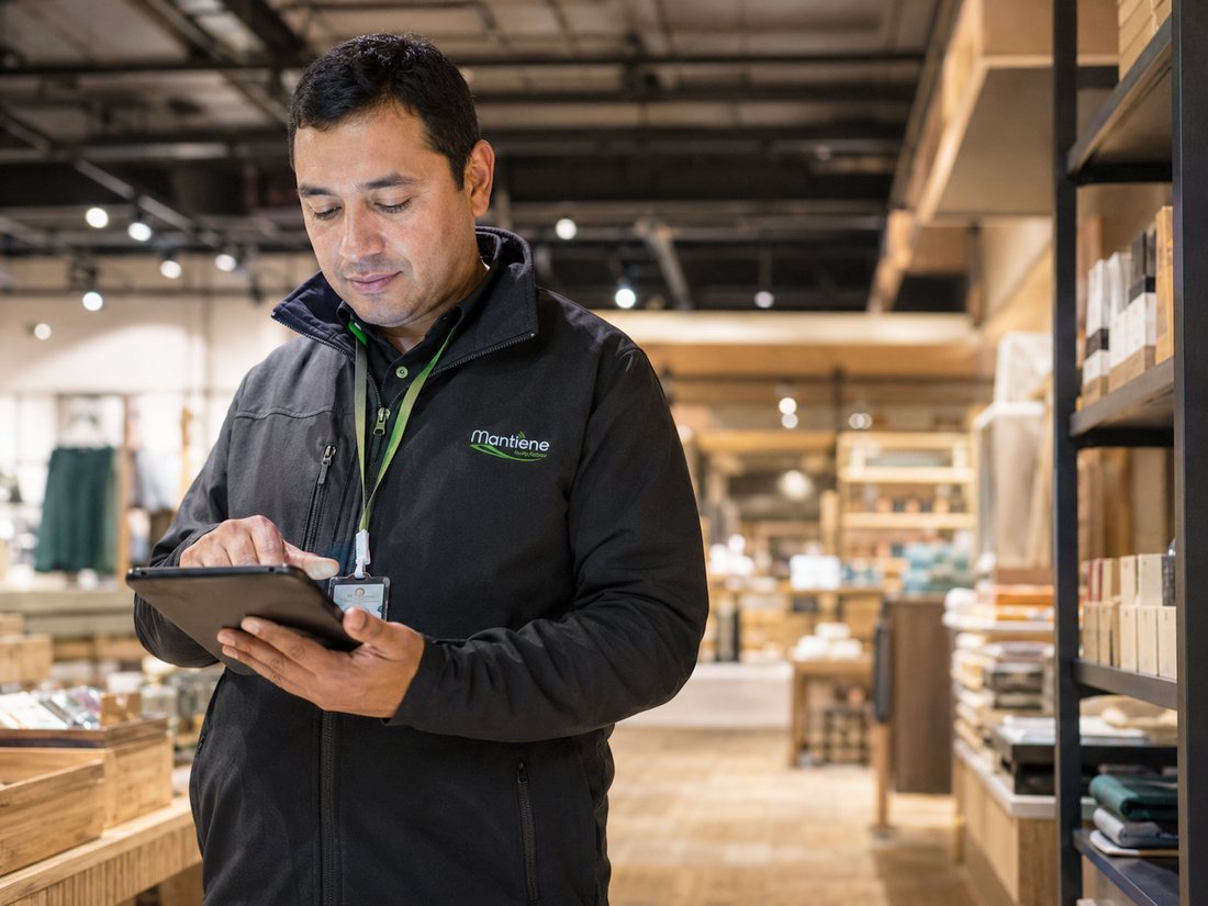 Supervisor de Mantiene revisando la pauta de servicio en tablet